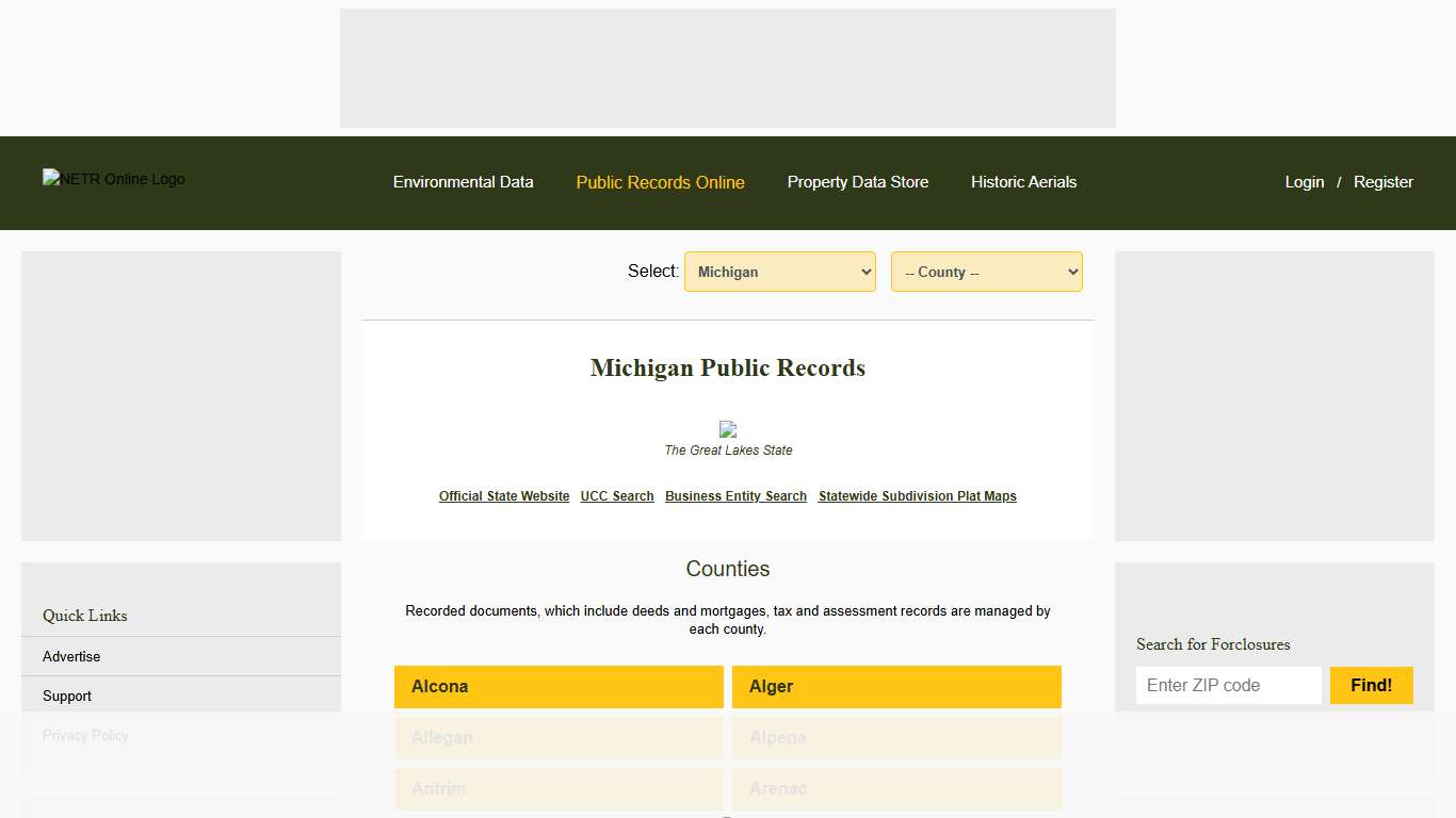 Michigan Public Records Online Directory